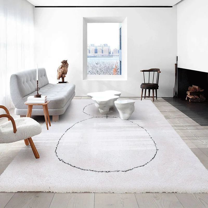 Nordic Beige White Carpet Livingroom Home Fluffy Bedroom Carpet Decorative Soft Simple Rug Floor Mat Study Room Morocco Rugs