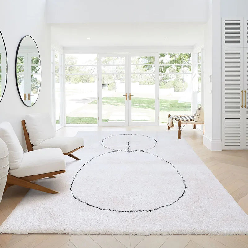 Nordic Beige White Carpet Livingroom Home Fluffy Bedroom Carpet Decorative Soft Simple Rug Floor Mat Study Room Morocco Rugs