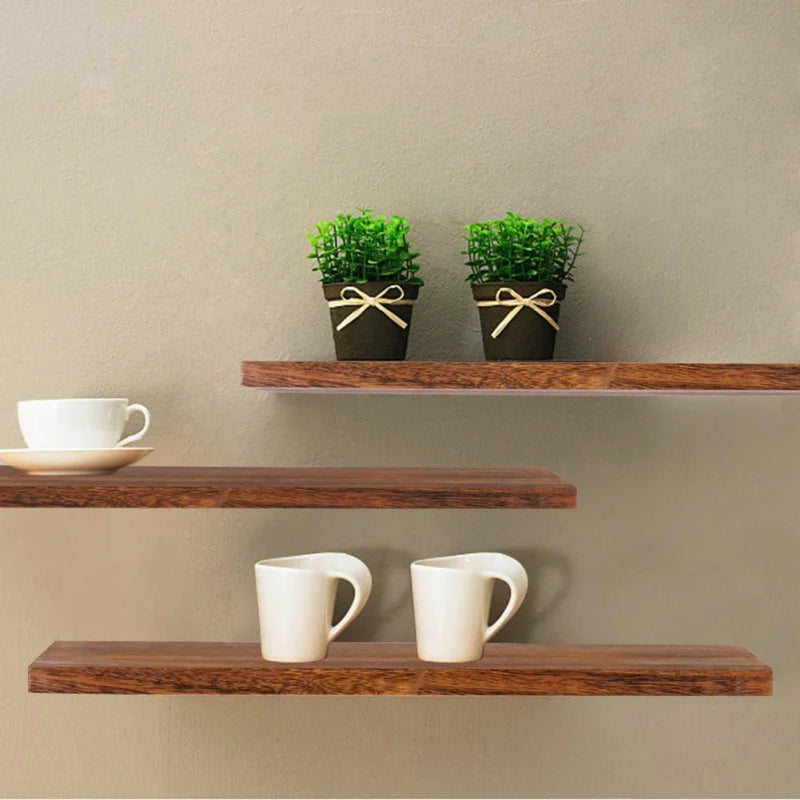 Floating Shelves Tray Bookshelves and Display Bookcase Wall Mounted Rustic Display Rack Wooden Wall Storage Shelf Home Decor