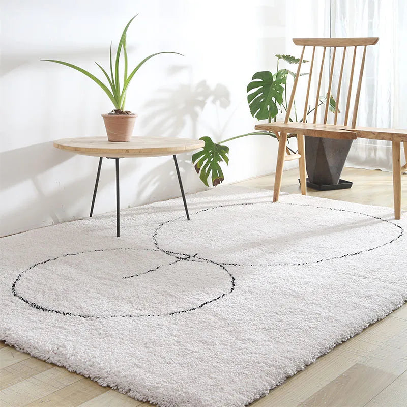 Nordic Beige White Carpet Livingroom Home Fluffy Bedroom Carpet Decorative Soft Simple Rug Floor Mat Study Room Morocco Rugs