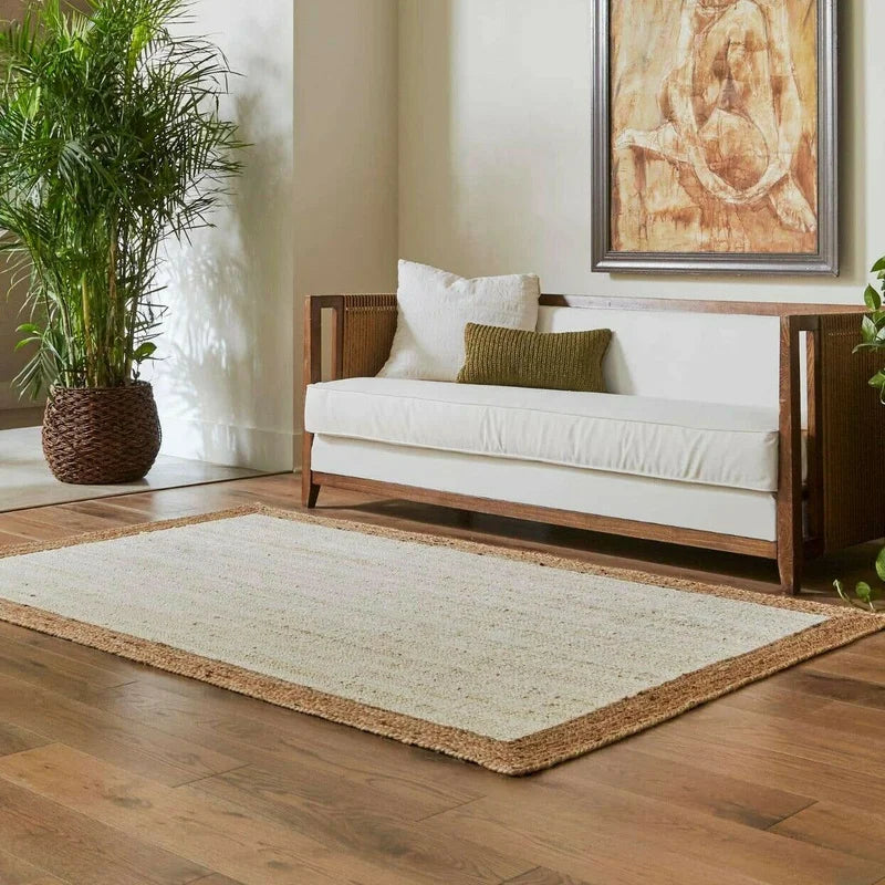 Rug Jute Rectangle Rugs Reversible Hand Woven Carpet Floor Living Area Jute Rug