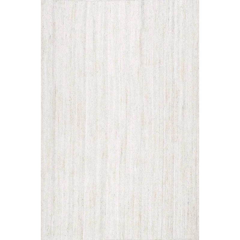 Rug 100% Natural Jute Braided style Handmade White Runner Rug Living Area Carpet