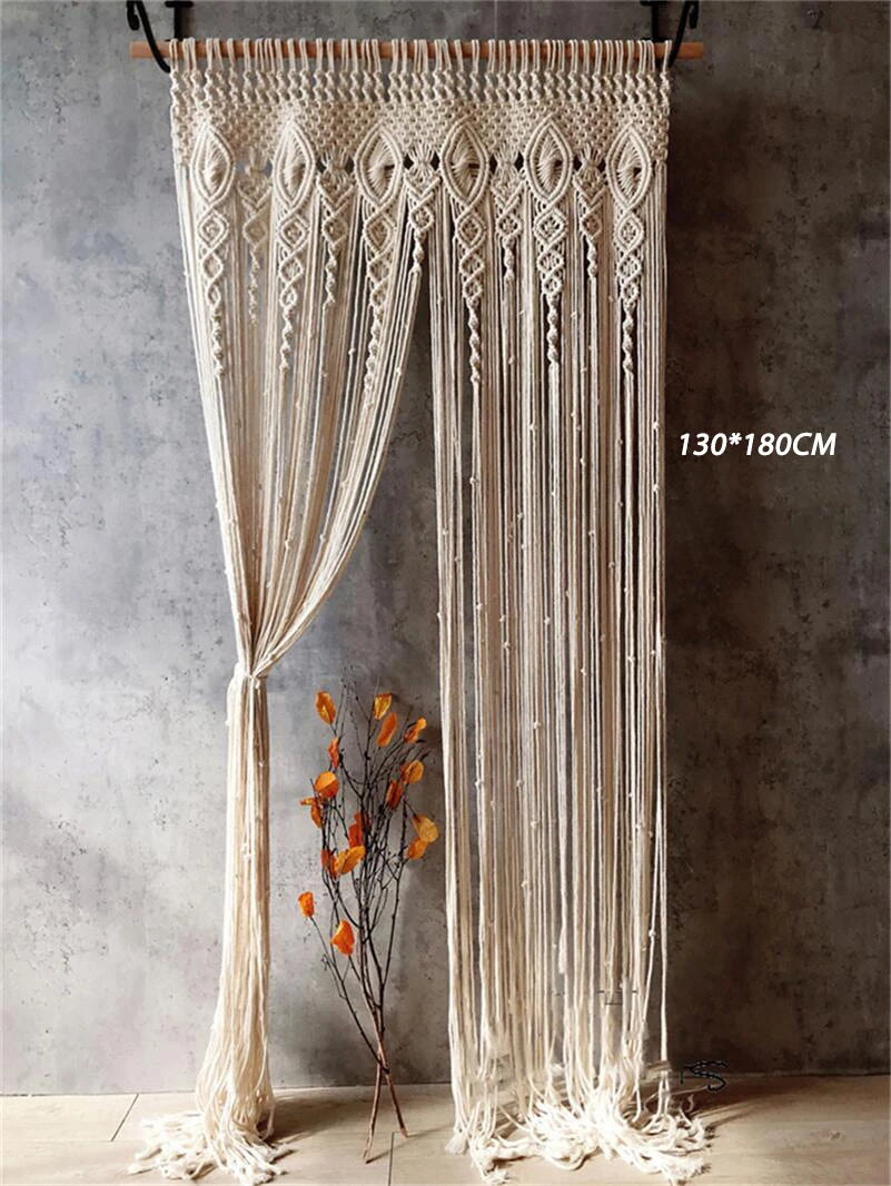 Large Tassel Hand-Woven Macrame Door Curtain