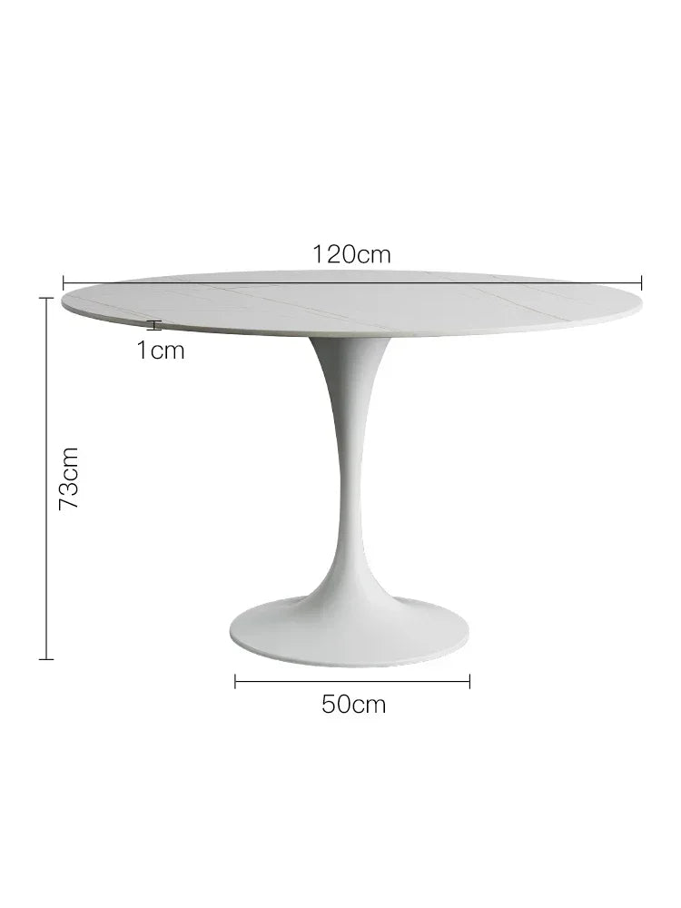 Marble Modern Restaurant Table and Chair Combination Tulip Round Table Stone Tablet Table