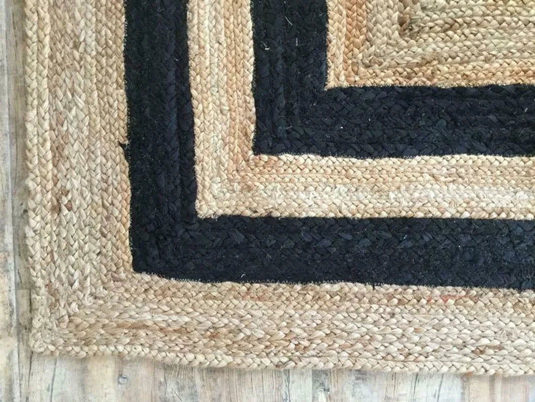 Rug Runner 100% natural braided jute handmade modern rustic look area carpet rug