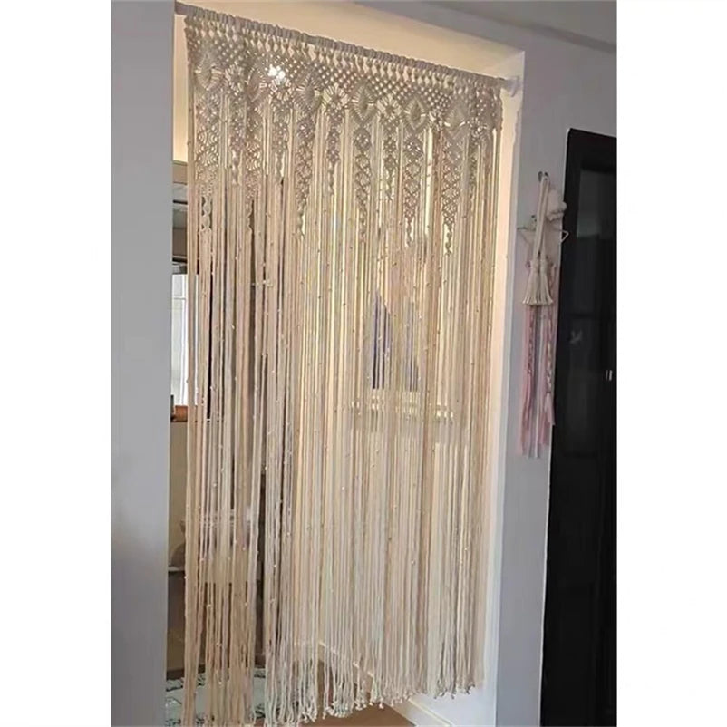 Large Tassel Hand-Woven Macrame Door Curtain