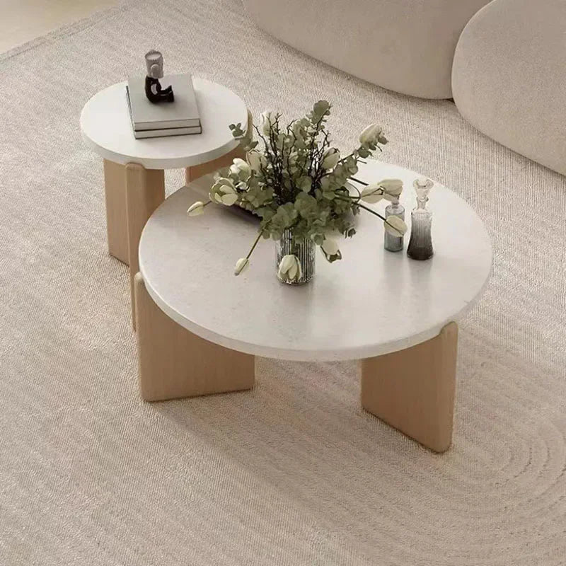 Center Table for Living Room Nordic End Tables Modern Simple CoffeeTables Wood Mobile Side Table Round Marble Table Furniture