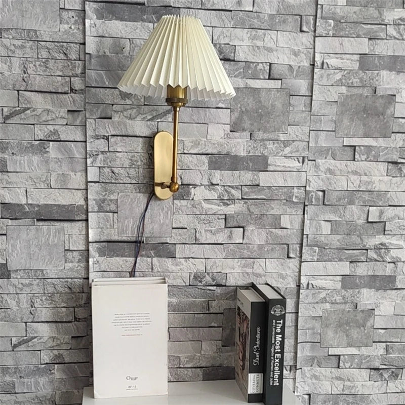 Modern Simple Wall Lamps LED Origami Lampshade Rotatable Lamp Pole Wall Light Mirror Beside Bedroom Lamp Living Room Decoration