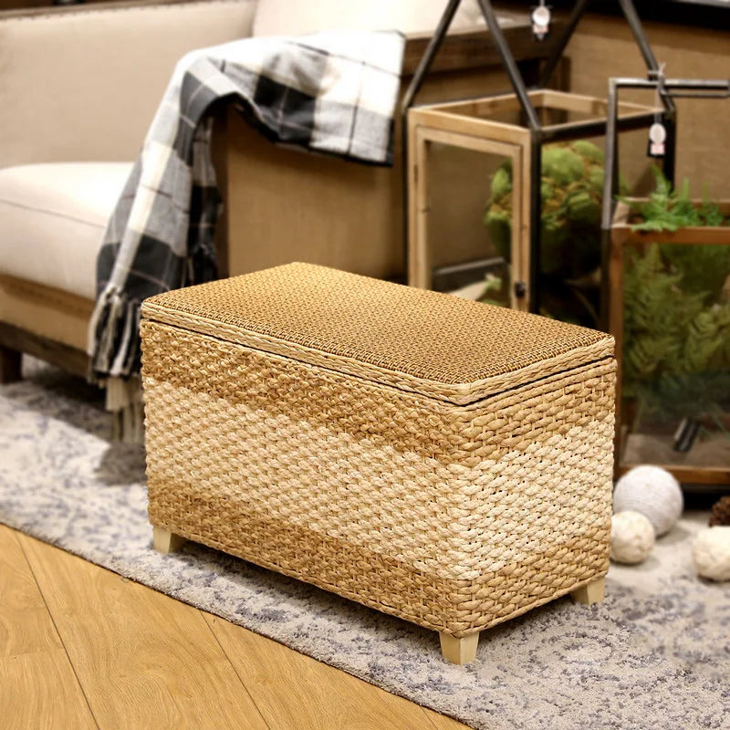 Living Room Furniture Hallway Ottoman Kitchen Stools With Square Manual Rattan Storage Stool Children's Chair Office Footrest