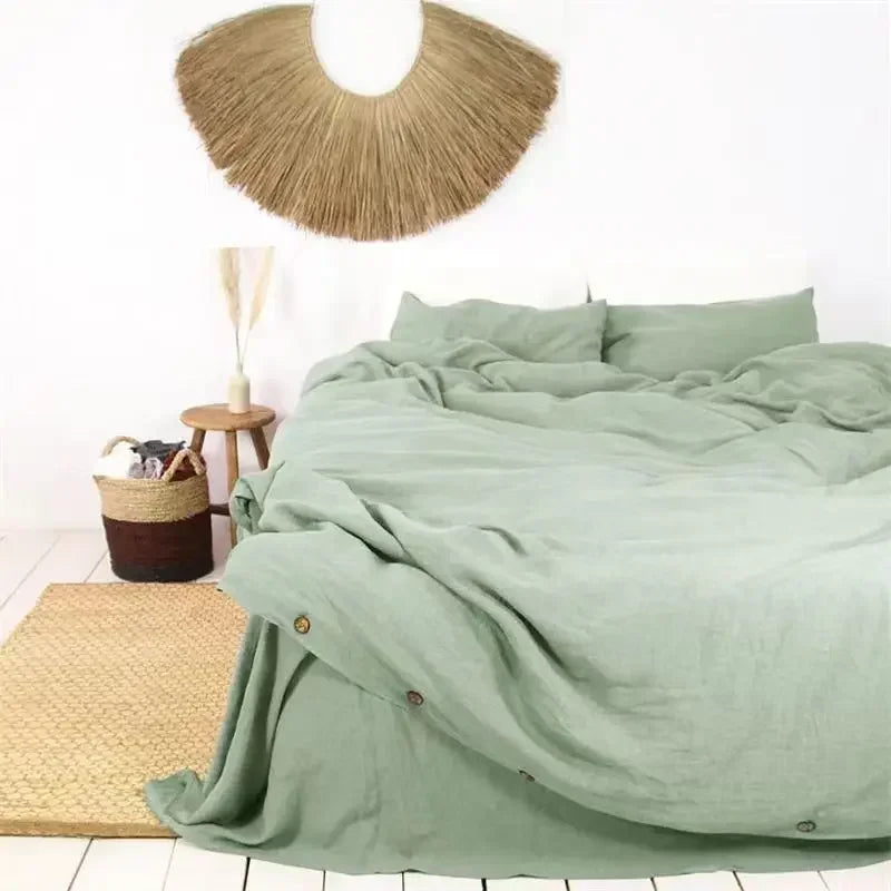 Home Textiles Bedding 100% French Linen Stone-washed Natural Duvet Cover Comfortable Quilt Comforter Cover Queen Durable Healthy