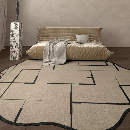 Modern Minimalist Style Irregular Carpet Simple Bedroom Non-slip Thickened Mats Leisure Large Area Soft Fluffy Home Plush Rug