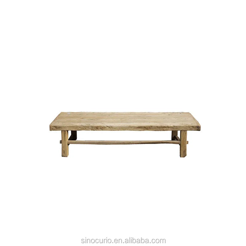 Asian Wholesale Rustic Bleached Reclaimed Elm Wood Natural Coffee Table