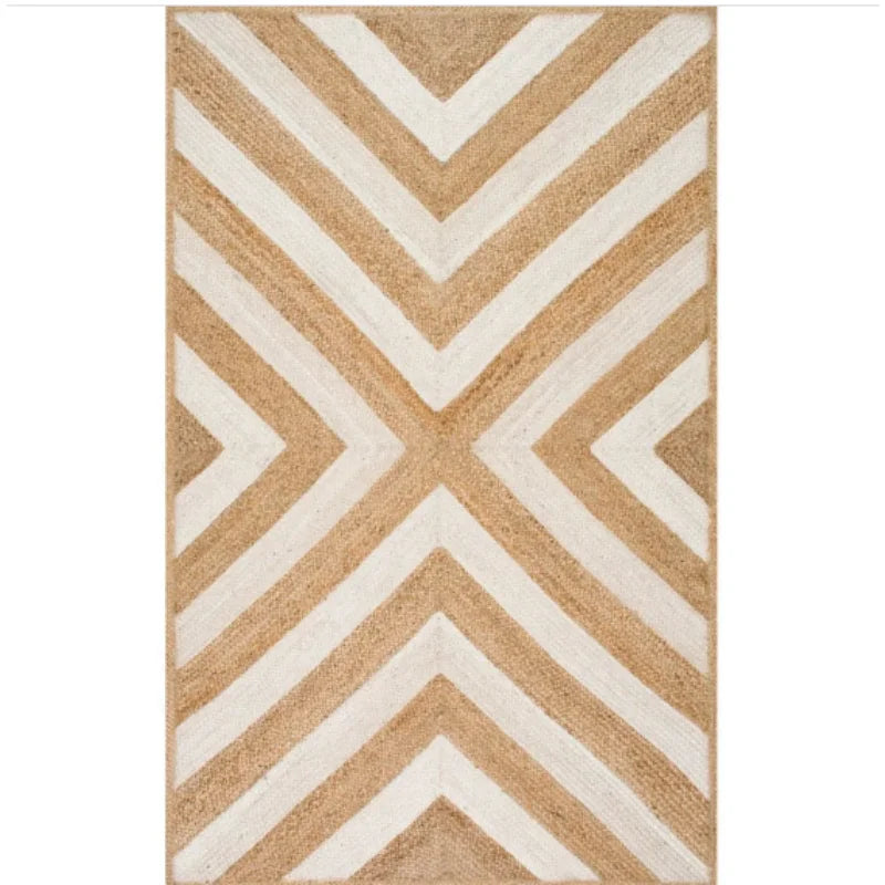 Rugs Jute Handmade Braided Reversible Runner Carpet Rustic Modern Area Rugs