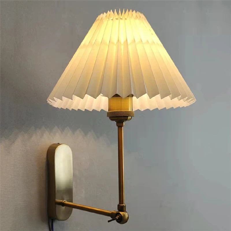 Modern Simple Wall Lamps LED Origami Lampshade Rotatable Lamp Pole Wall Light Mirror Beside Bedroom Lamp Living Room Decoration