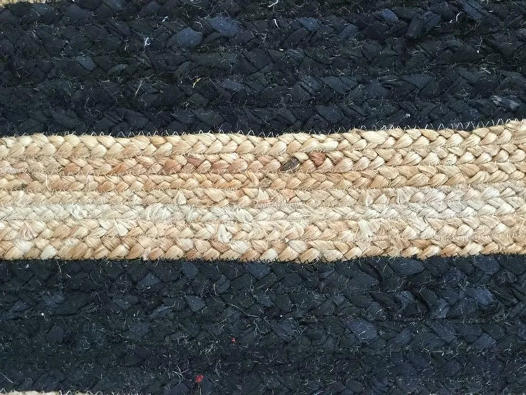 Rug Runner 100% natural braided jute handmade modern rustic look area carpet rug