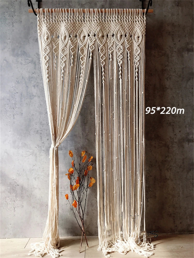 Large Tassel Hand-Woven Macrame Door Curtain