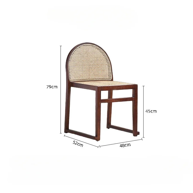 Rattan Backrest Dining Chairs Fallow Hotel Originality Wood Dining Chairs Comfort Nordic Muebles Hogar Salon Furniture QF50DC