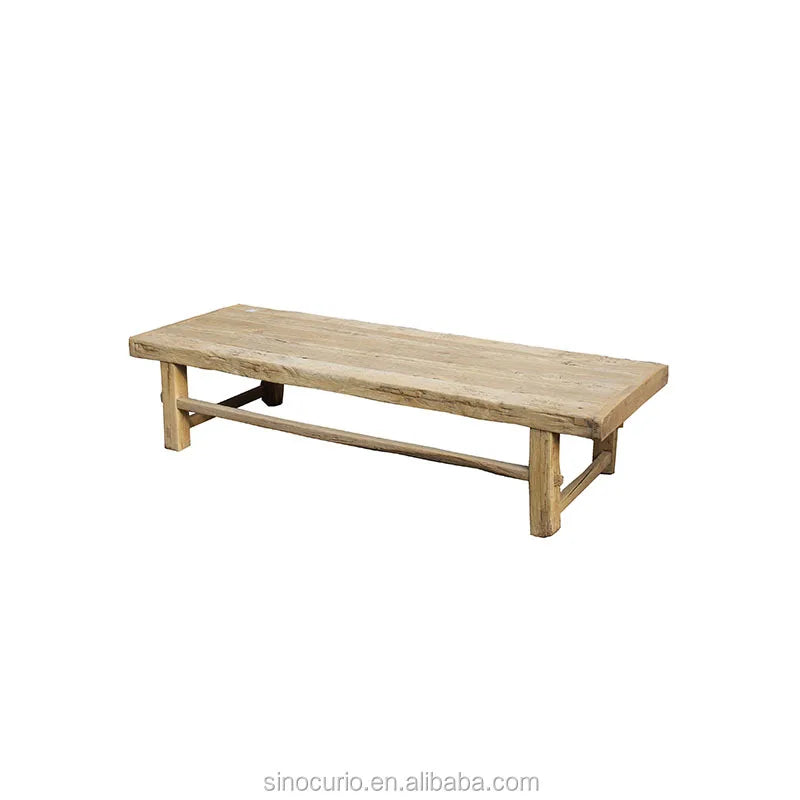 Asian Wholesale Rustic Bleached Reclaimed Elm Wood Natural Coffee Table