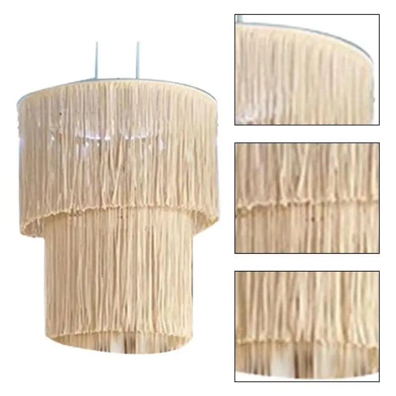 Boho Lamp Shade Elegant Lamp Shade Ceiling Lampshade Pendant Hanging Light Covers Hand Woven Light Shade Nursery Decoration