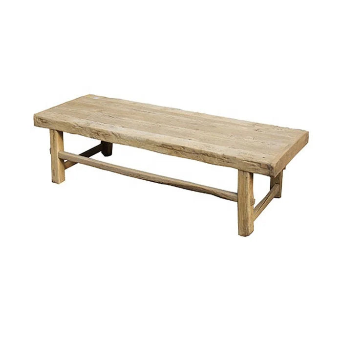 Asian Wholesale Rustic Bleached Reclaimed Elm Wood Natural Coffee Table