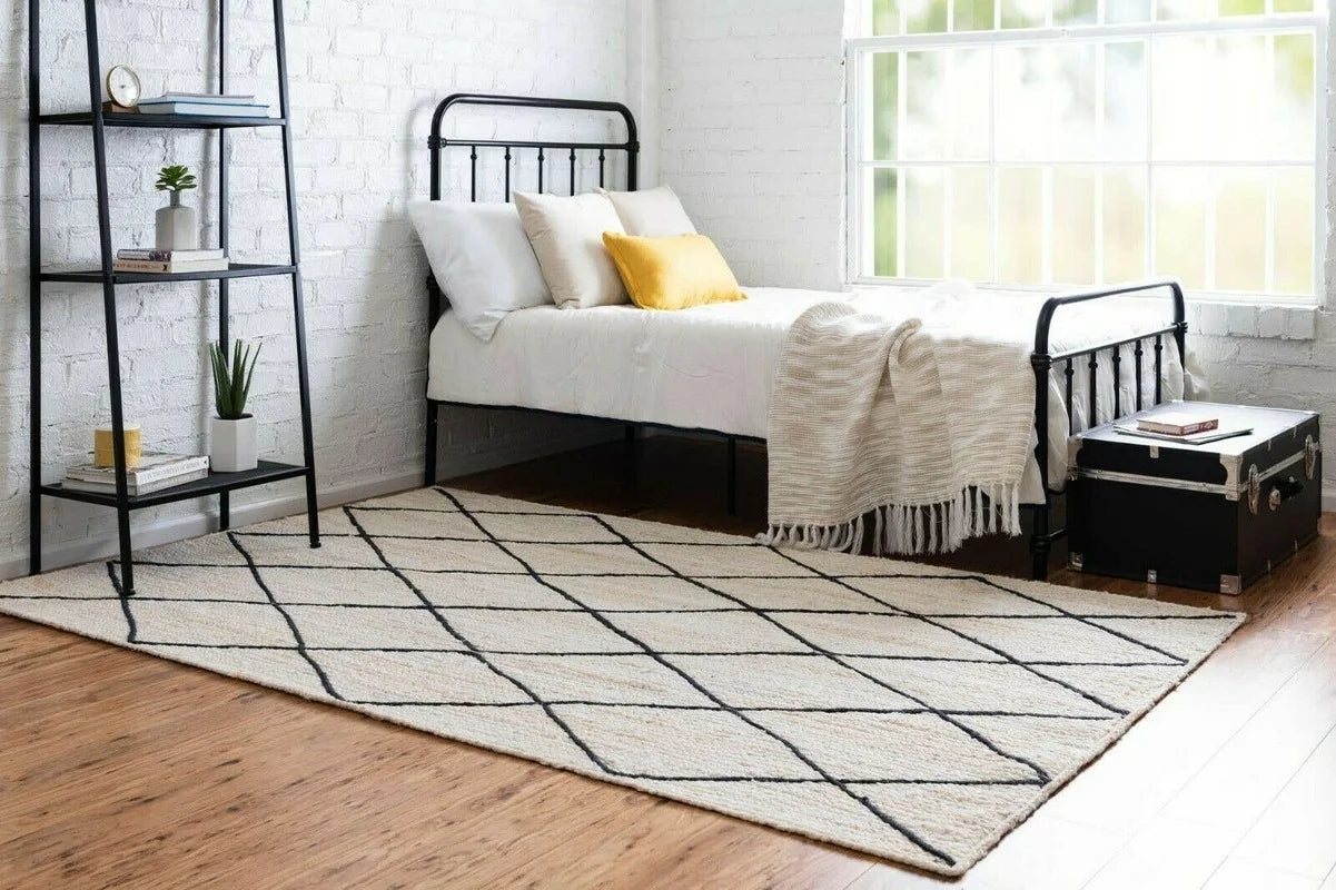 Jute Rug Handmade Reversible Runner Carpet 100% Jute Cotton Living Modern Area Rugs