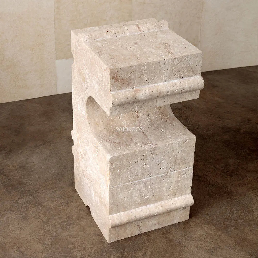 Living room furniture modern designed natural marble stone travertine wholesale customization side table