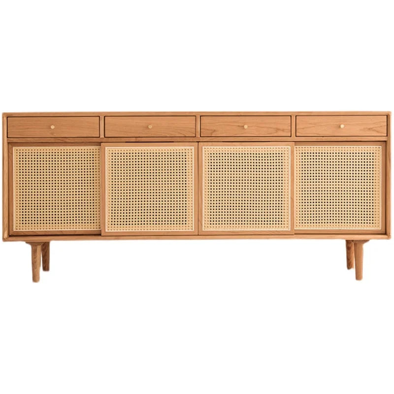 Sideboard Rattan Cabinets Nordic Japanese Wood Living Room Cabinets Designer Multifunctional Gabinete Furniture Living Room