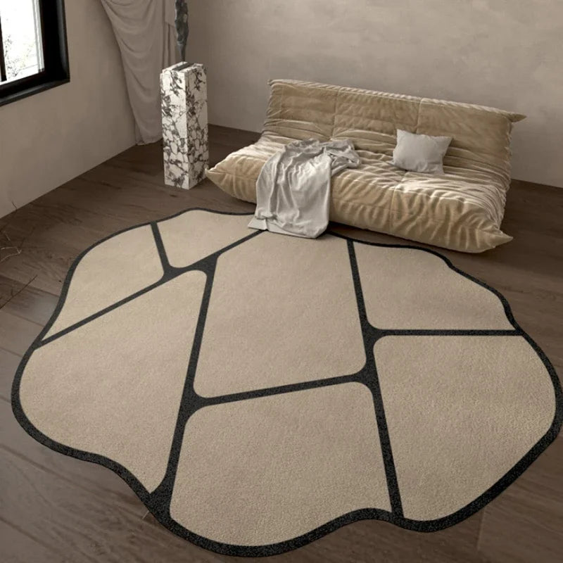 Modern Minimalist Style Irregular Carpet Simple Bedroom Non-slip Thickened Mats Leisure Large Area Soft Fluffy Home Plush Rug