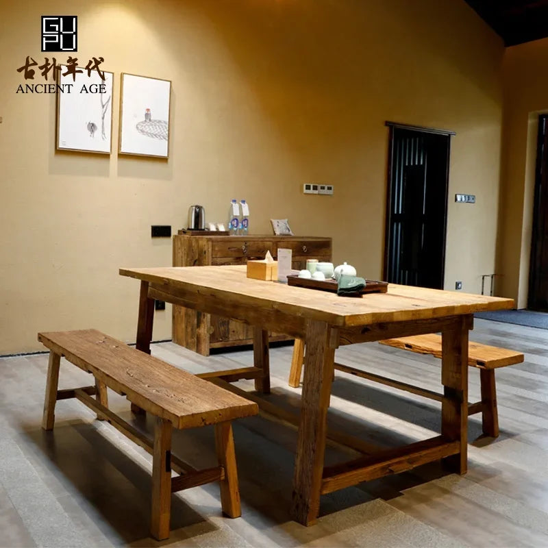 Chinese traditional reclaimed reproduction bench reclaimed wooden old long bench custom simple wooden bench