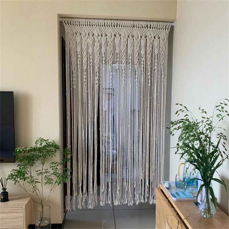 Large Tassel Hand-Woven Macrame Door Curtain