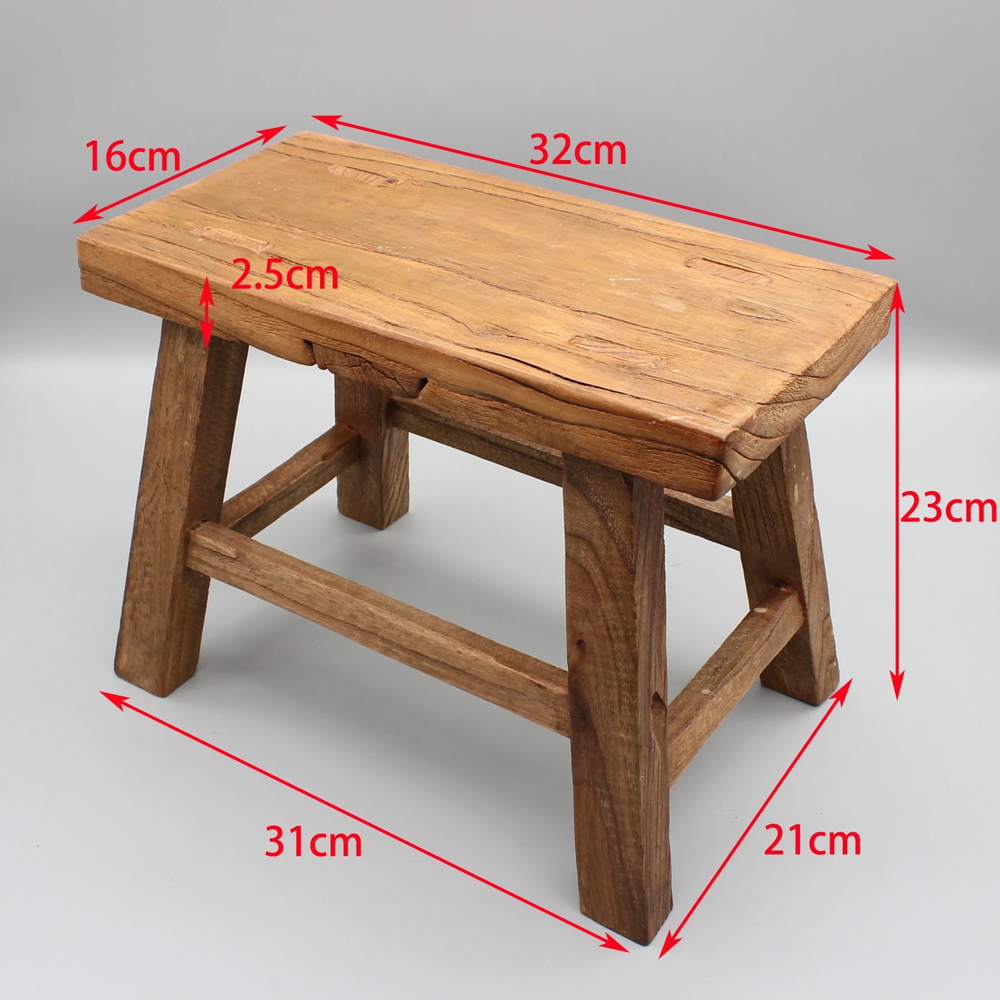 Mortise and tenon jointed wooden stool, reclaimed elm wood from old door, vintage stool, small chair, kids stool, ottoman