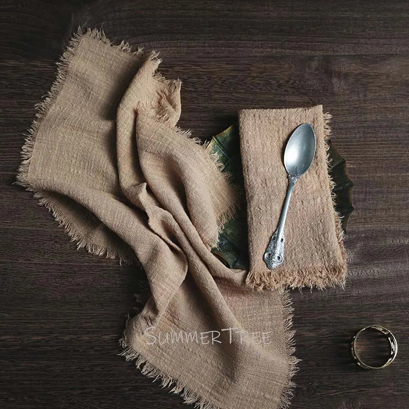 10pcs Large Napkins 41x41cm Rustic Cotton Gauze  Napkin Muslin Tea Towel Dinner Retro Cheesecloth Wedding Party Linen Decor