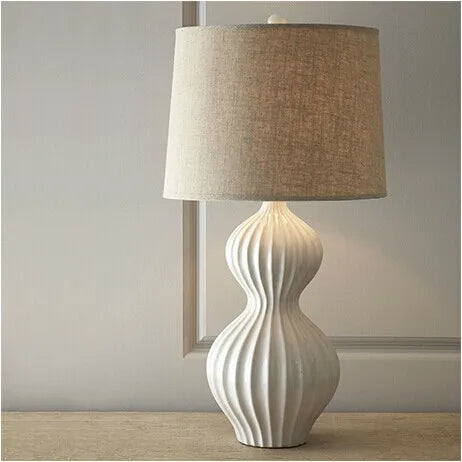 Country Simple Ceramic Table Lamps White Ceramic Table Lamps Household Living Room Bedroom Bedside Useful Bedside Lamps