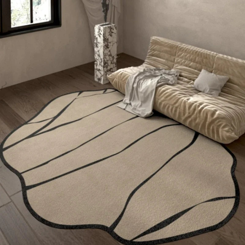 Modern Minimalist Style Irregular Carpet Simple Bedroom Non-slip Thickened Mats Leisure Large Area Soft Fluffy Home Plush Rug