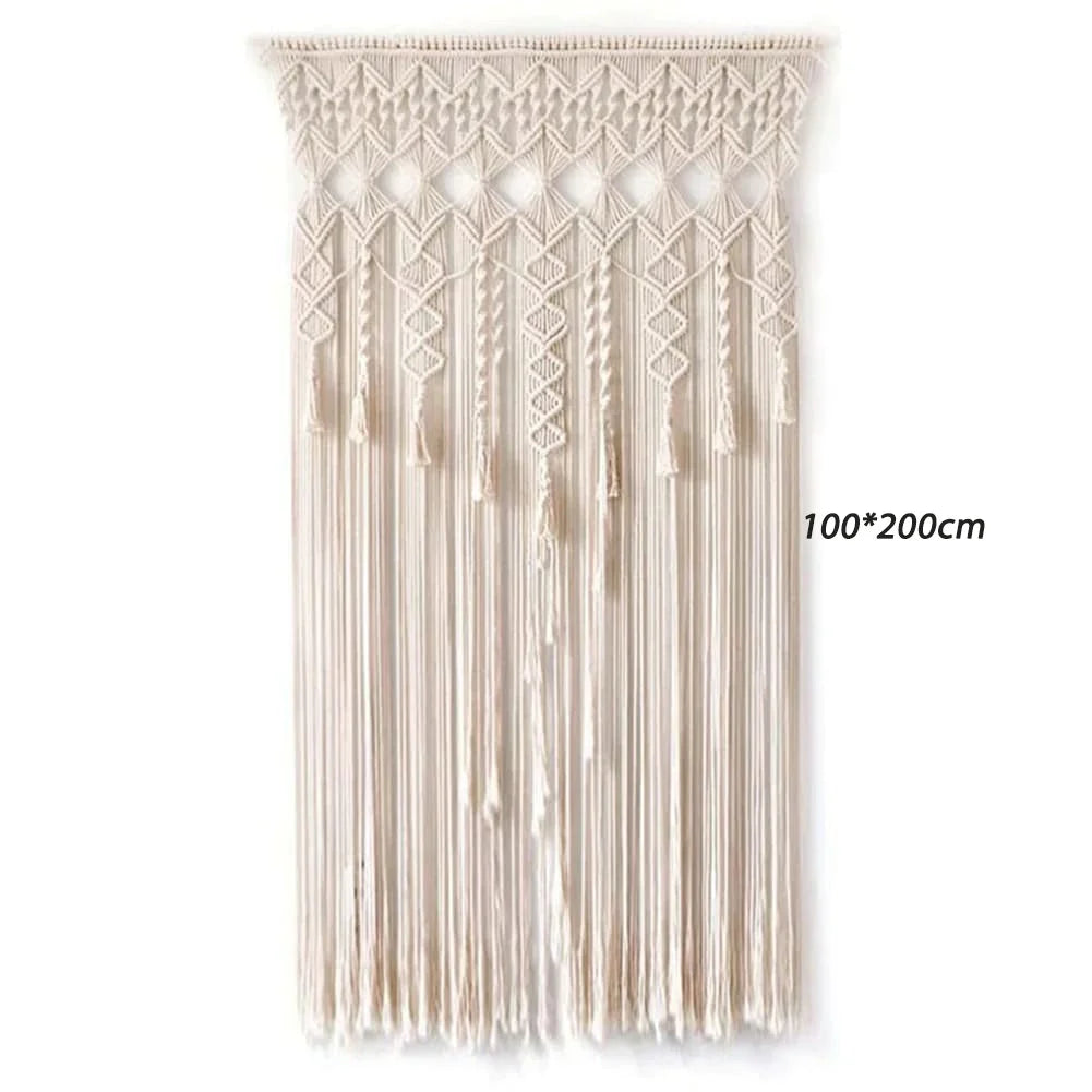 Large Tassel Hand-Woven Macrame Door Curtain