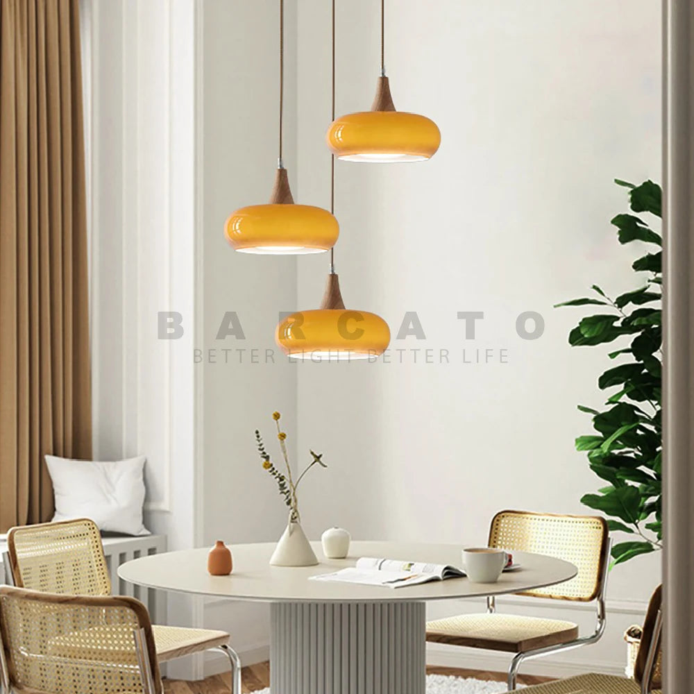 Italy Denmark Middle Orange Chandelier Retro Modern Decoration Ceiling Light Restaurant Study Cafe Coffee Table Bar Pendant Lamp