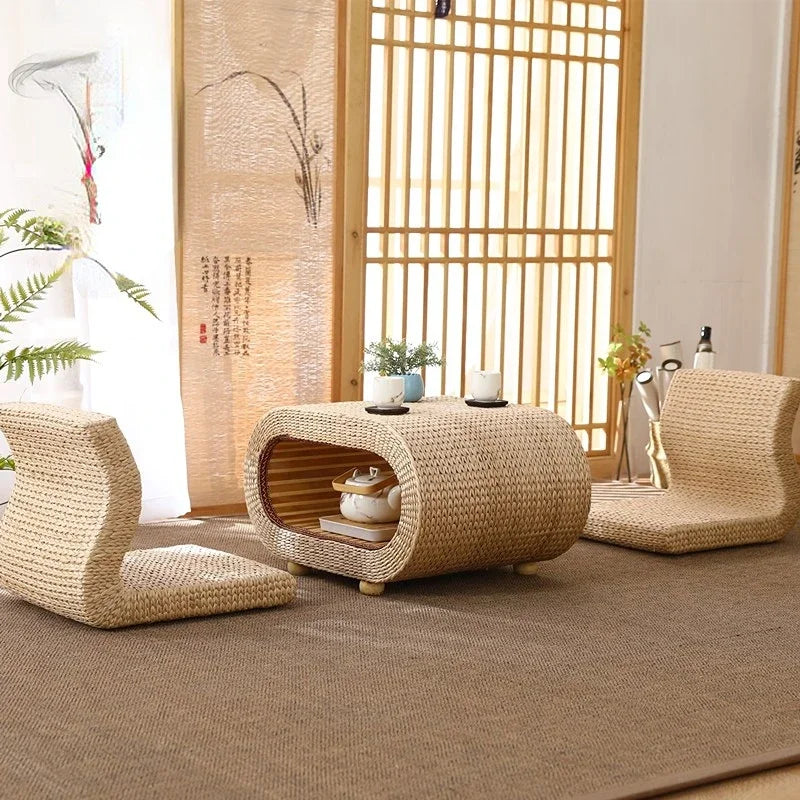 Authentic Handmade Japanese Tatami Zaisu Chair Floor Legless Ideal for Balcony Bay Window Office Living Room Comfort