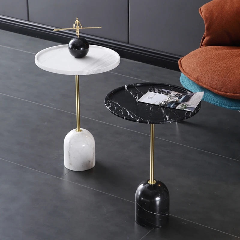 Hot Sale Room Furniture Luxury Round Legs Modern Marble Small Coffee Table Sofa Side Table