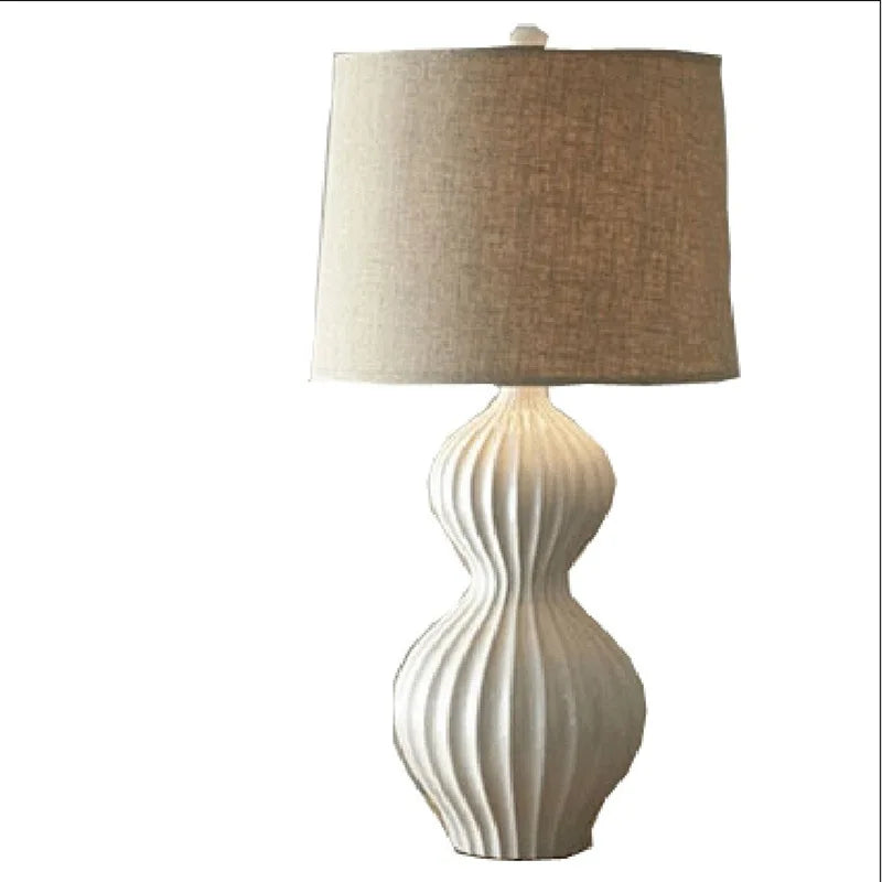 Country Simple Ceramic Table Lamps White Ceramic Table Lamps Household Living Room Bedroom Bedside Useful Bedside Lamps