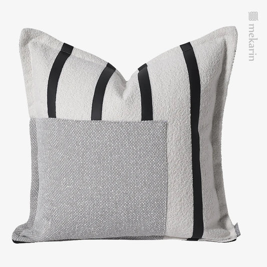 Simple modern living room sofa pillow black and white stitched cushion hotel room bedside square pillow restaurant winery bag