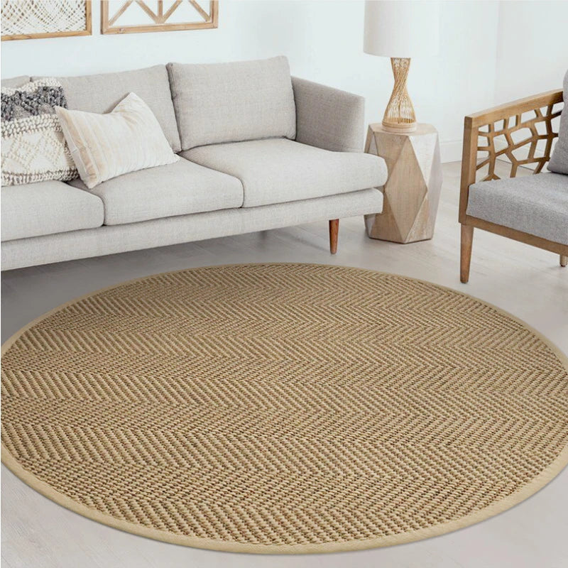 Living Room Carpet Natural Jute Hand Woven Home Decoration Bedroom Rug Wear Resistant Durable Soft Comfortable Breathable Mats