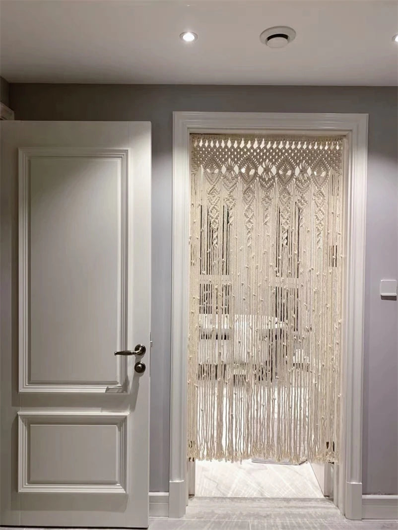 Large Tassel Hand-Woven Macrame Door Curtain