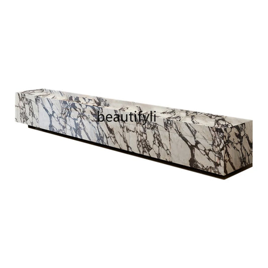 French TV Cabinet Marbling Stone Plate Modern Light Luxury Coffee Table TV Cabinet Combination furniture