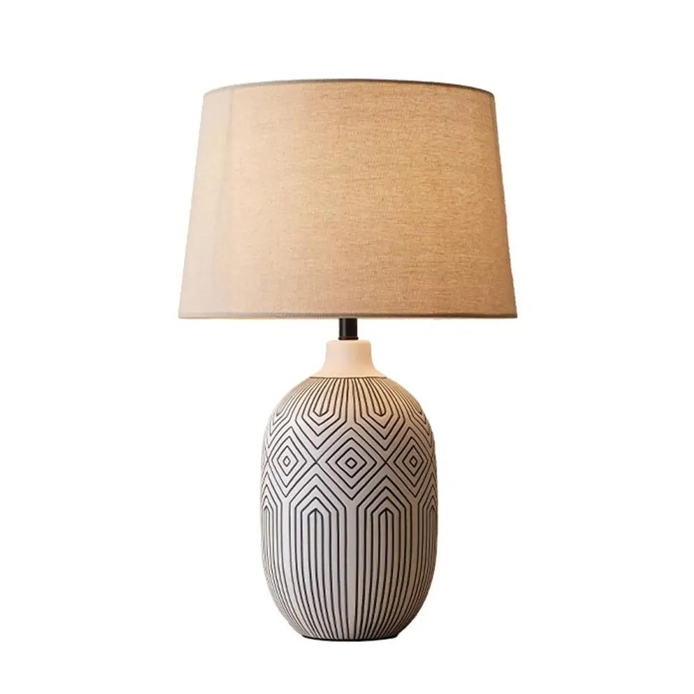 Wabi-sabi Table Lamp, Bedhead and Bedroom Decorative Light Fixture, Villa Retro Living Room Decoration Ceramic Table Lamp