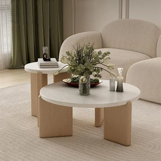 Center Table for Living Room Nordic End Tables Modern Simple CoffeeTables Wood Mobile Side Table Round Marble Table Furniture