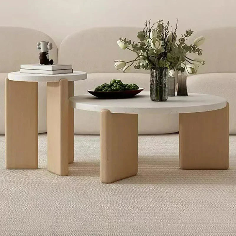 Center Table for Living Room Nordic End Tables Modern Simple CoffeeTables Wood Mobile Side Table Round Marble Table Furniture