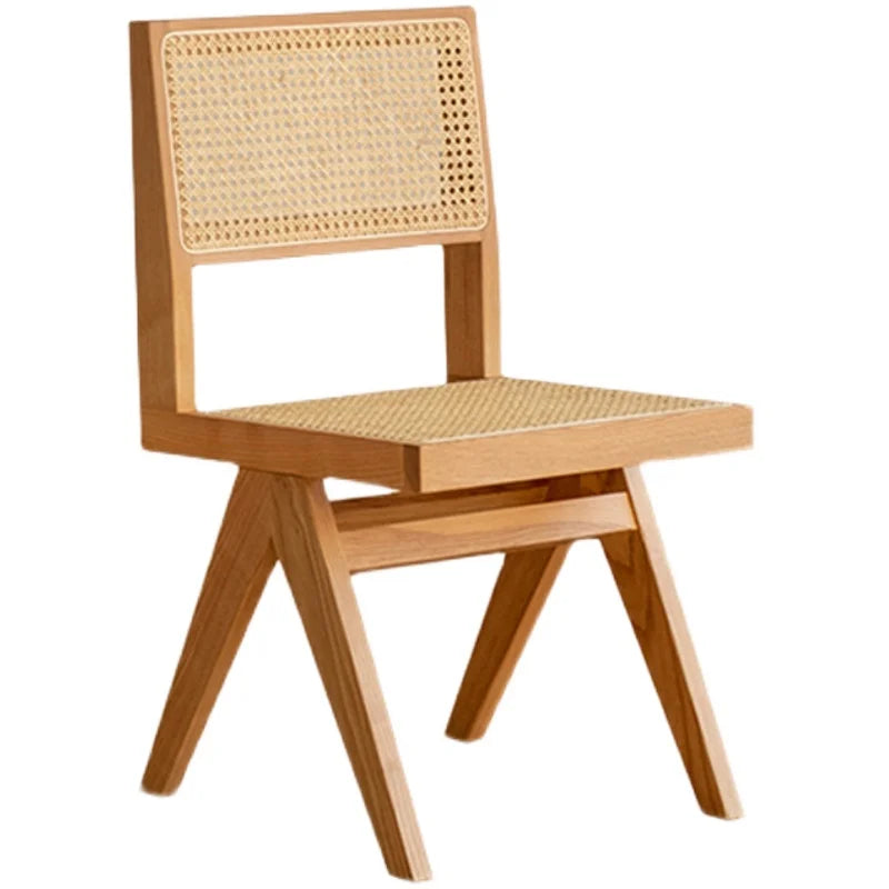 Nordic Solid Wood Rattan Chair Armrest Dining Desk Chairs Office Kitchen Dining Room Outdoor Camping Stool Stools Home Furniture