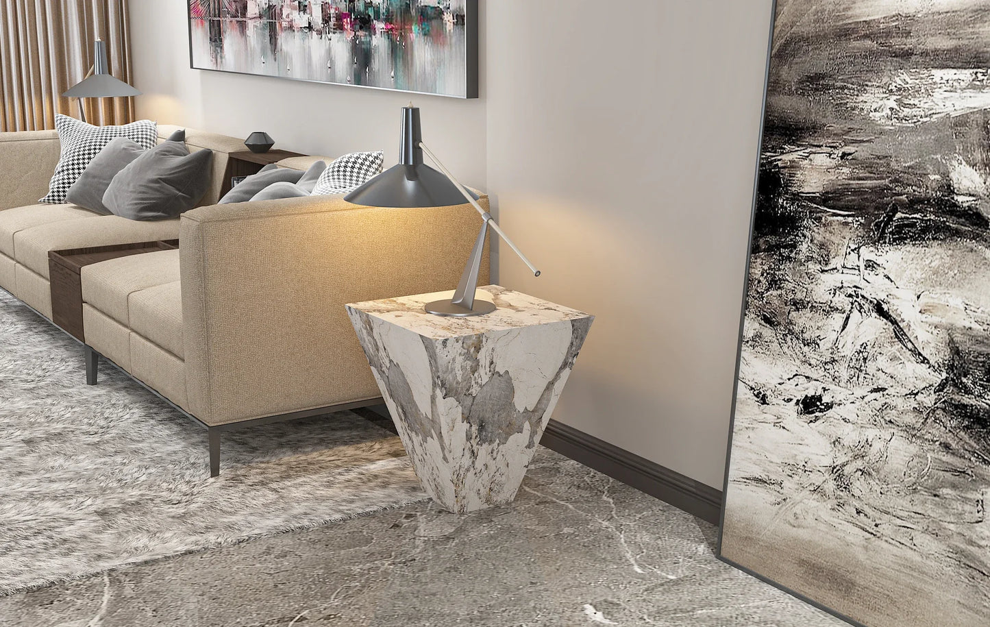 Nordic Modern Luxury Marble Furniture Table Sofa Side Table Designer Table Marble