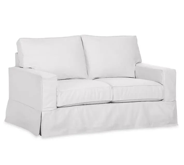 Off-white simple pastoral Nordic sofa small apartment living room detachable and washable double three-person sofa combination