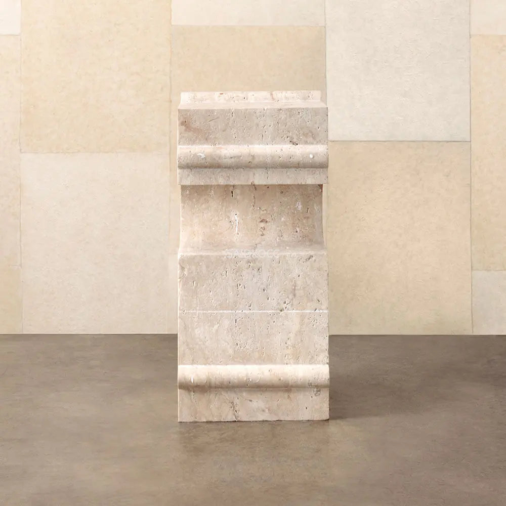 Living room furniture modern designed natural marble stone travertine wholesale customization side table